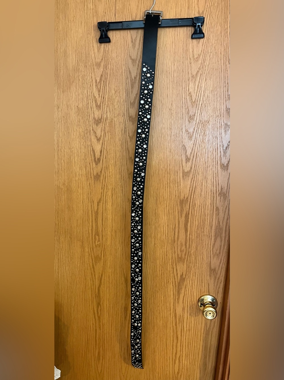 Lane Bryant Black Studded Belt with Silver Accents